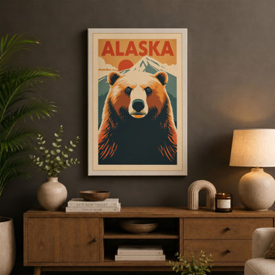 Bear of Alaska Vintage - Wrapped Canvas