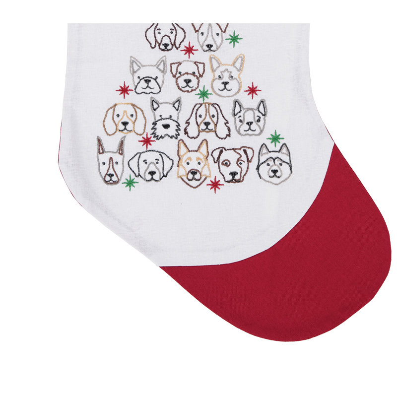 Dog Face Christmas Tree Stocking