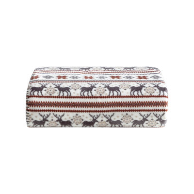 Eddie Bauer Capitol Hill Reversible Green Soft Plush Throw Blanket
