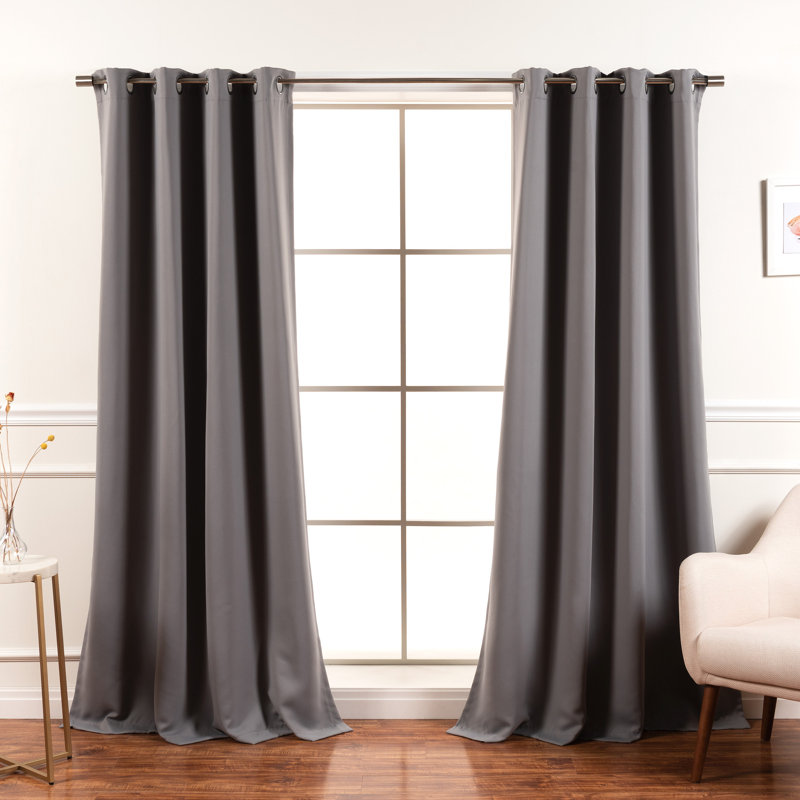 Lympsham Blackout Curtain Panel Pair, Gray, 52" W x 84" L