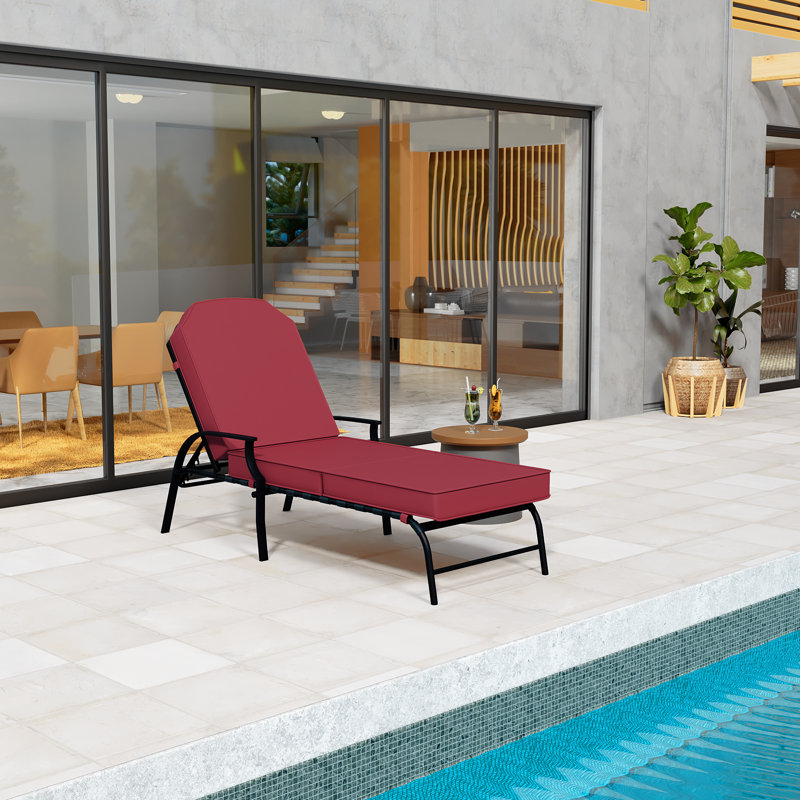 Méridienne Maya - Fauteuil inclinable pour l'extérieur, Rouge