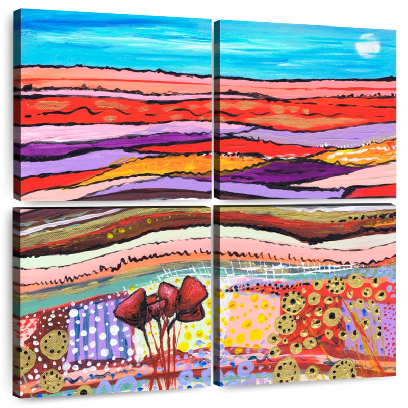 Tulips In A Field, 45" H x 45" W
