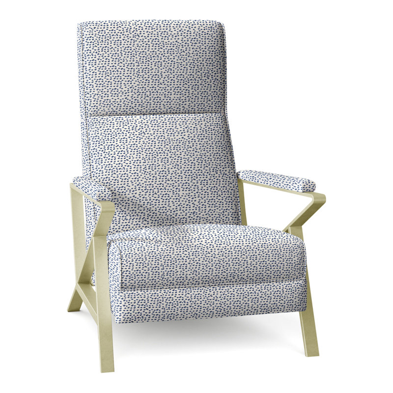 Infinity 28.25" Wide Manual Standard Recliner, Brushed Brass, Perigold Elements Blueberry