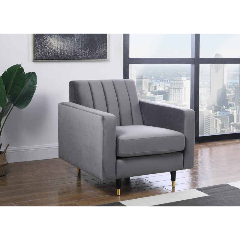 Conn Velvet Armchair, Gray Velvet