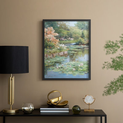 «Vintage Landscape XCV III», reproduction encadrée - bois massif