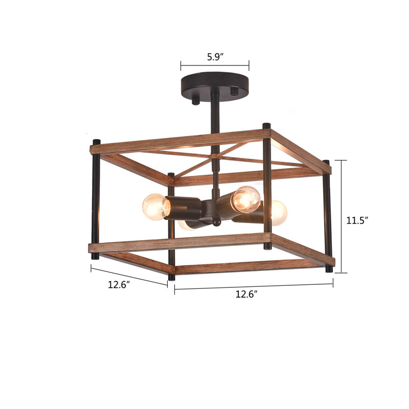 Plafonnier semi-encastré 4 lumières 12,6 po Cashous
