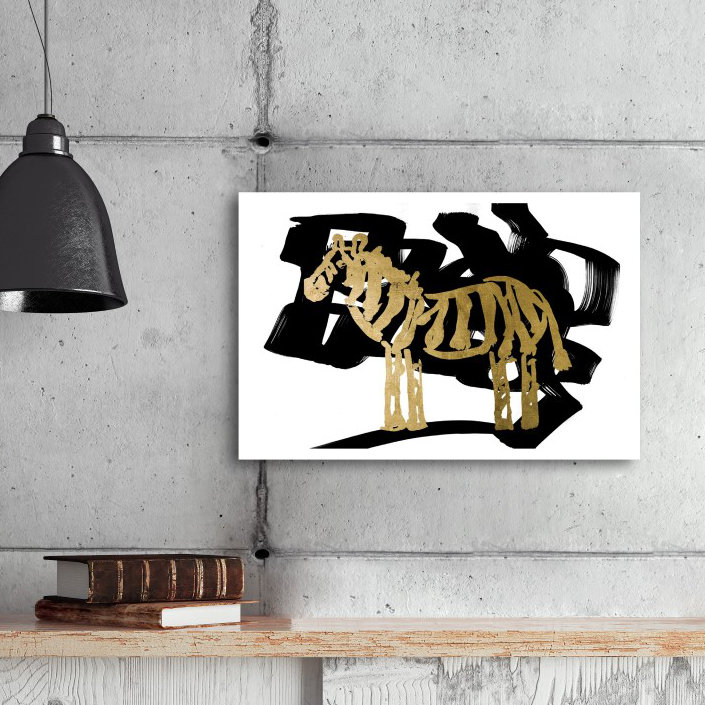 " Modern Safari Zebra ", 16" H x 24" W, Wrapped Canvas