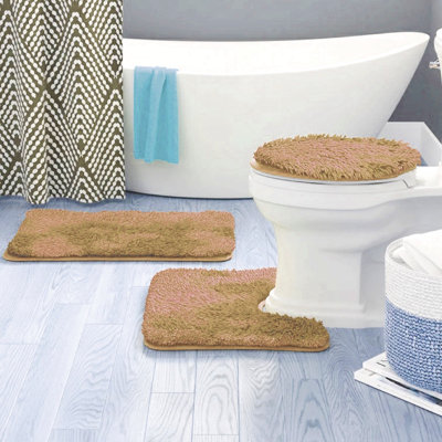 Ayser Non-Slip Bath Rug - Lid Cover Rug - Contour Rug