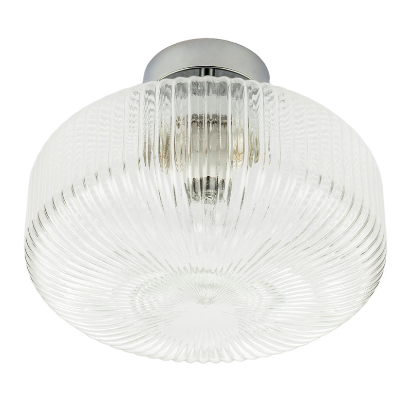 Glass Semi Flush Mount, Chrome