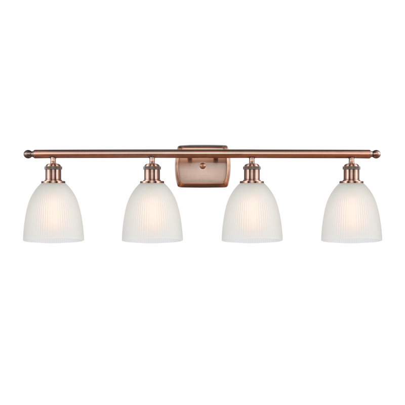 Asdsit 4 - Light Dimmable Vanity Light, White, Antique Copper, 6 Watt Vinage LED Bulb