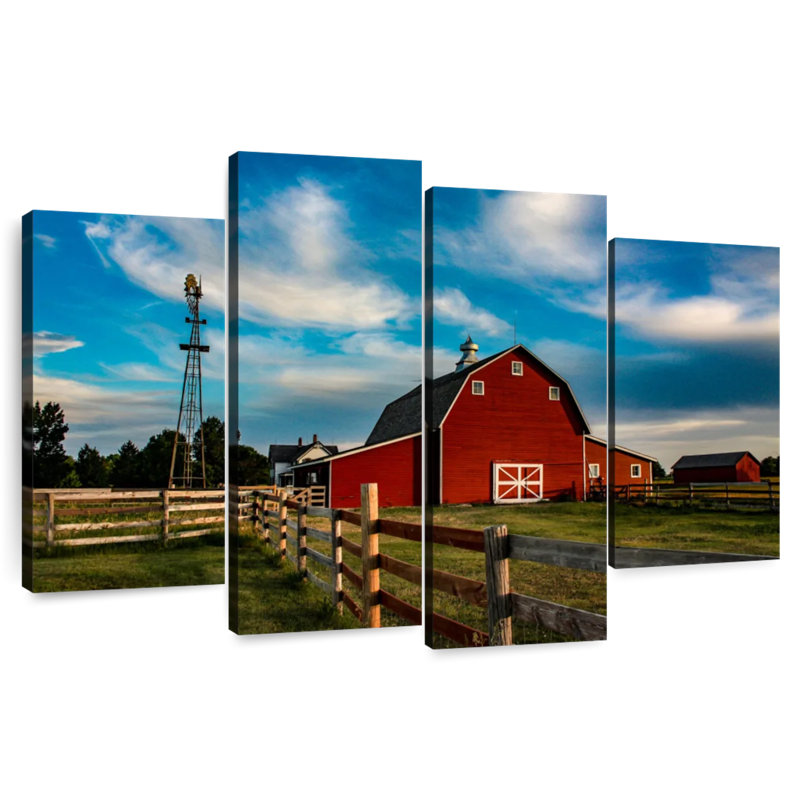 Windmill By The Farmhouse, 42" H x 68" W