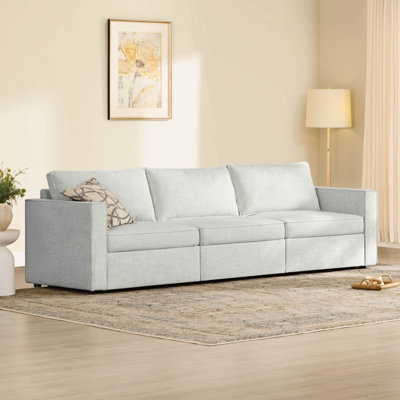 Hymes 118.11" 3-Seat Modular Storage Sofa, Sectional Couch With Detachable Cushion