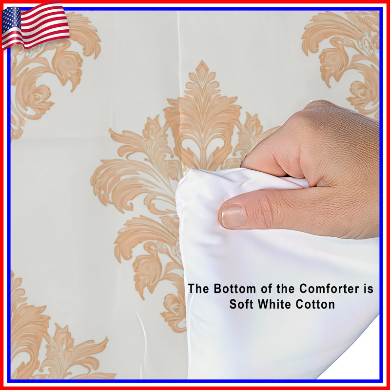 Ornate Floral Damask Comforter, Twin Extra Long