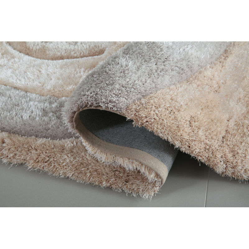 Tapis gris géométrique 7 pi 8 po x 9 pi 8 po Mateos Collection, Brun / Beige, Rectangle 7 pi 8 po x 9 pi 8 po