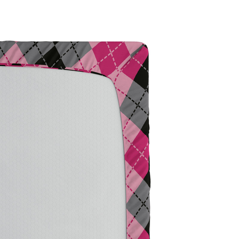 Microfiber Geometric Fitted Sheet, Twin Fitted Sheet
