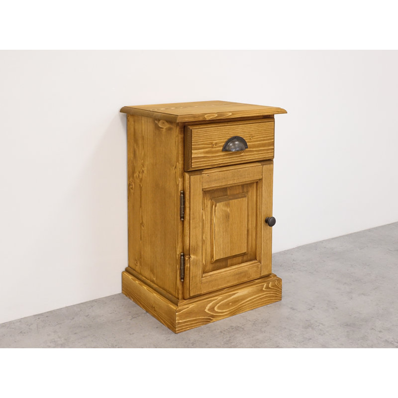 38 cm W Solid Wood Bedside Table, Left-Hand Side