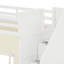 Lit mezzanine avec bureau, casiers, deux tiroirs intégrés, escalier de rangement et rideau