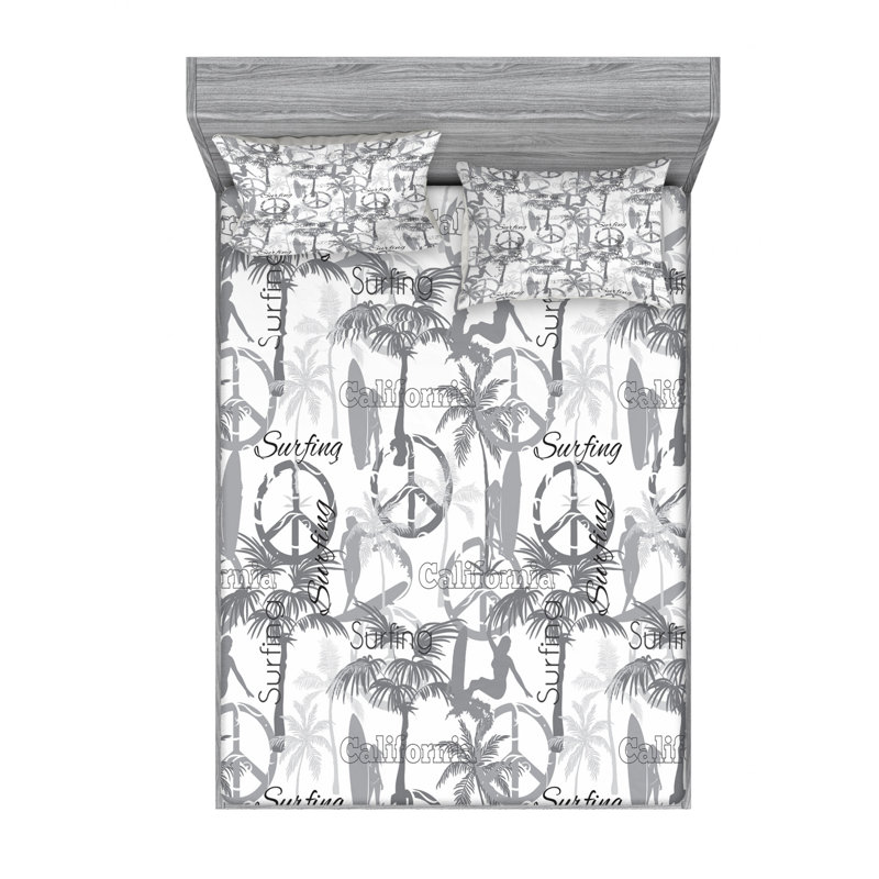 Microfiber Sheet Set, Queen Sheet Set with Fitted Sheet