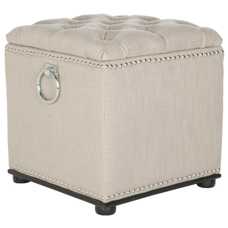 Repose-pieds capitonné avec rangement 18,9 po Arturo, Beige