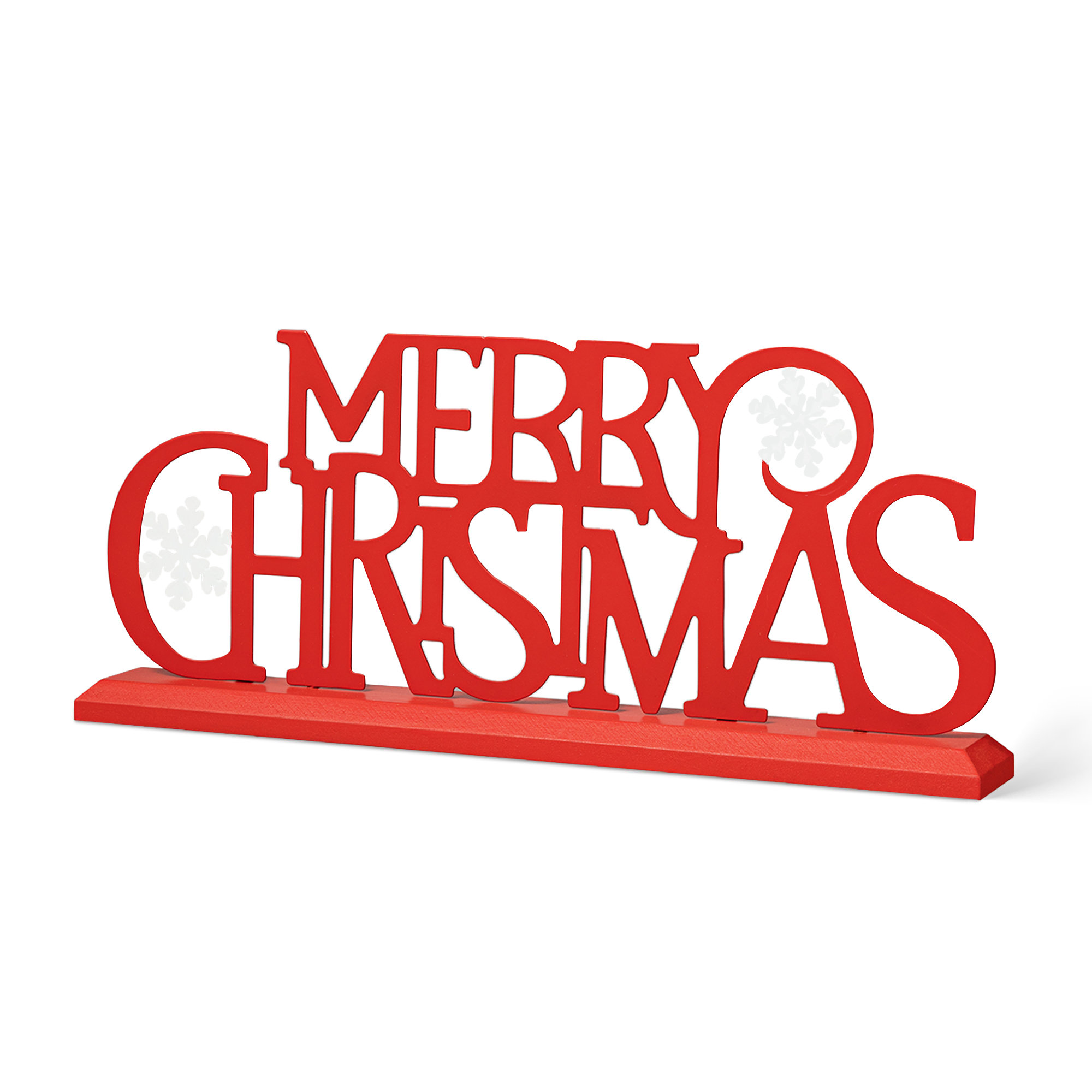 The Holiday Aisle® 18 L Wood & Metal MERRY CHRISTMAS Table Décor & Reviews | Wayfair
