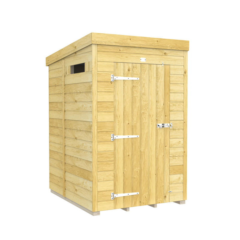 4ft x 5ft Pent Security Shed - Single Door