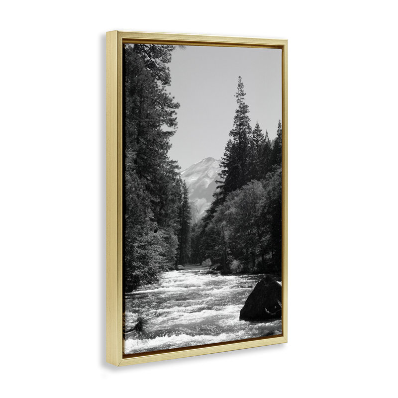 Merced River Flow Floating Frame, design by Kim Curinga, Metallic Gold Floater Framed, 25" H x 17" W