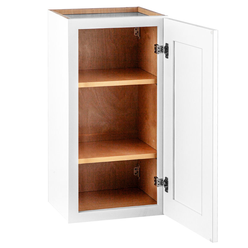 Armoire murale blanche en bois massif à une porte pour le rangement de diverses pièces - l 18 po x P 12 po, 2 tablettes en caoutchouc, installation rapide avec 1 salle de bain et tablettes, charnières à fermeture en douceur, facile à installer