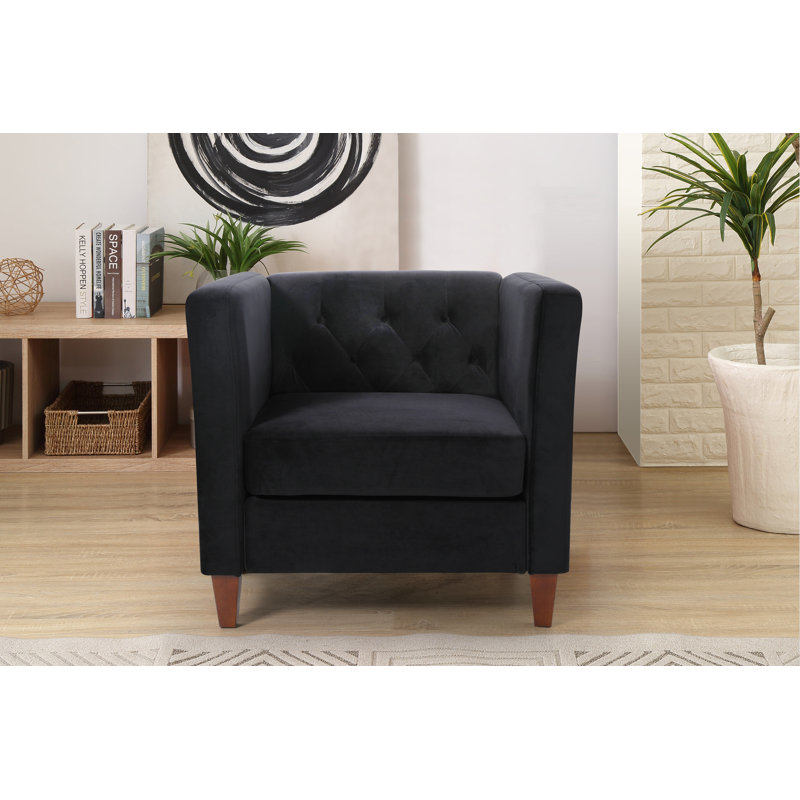 Fauteuil Rubio, Velours noir