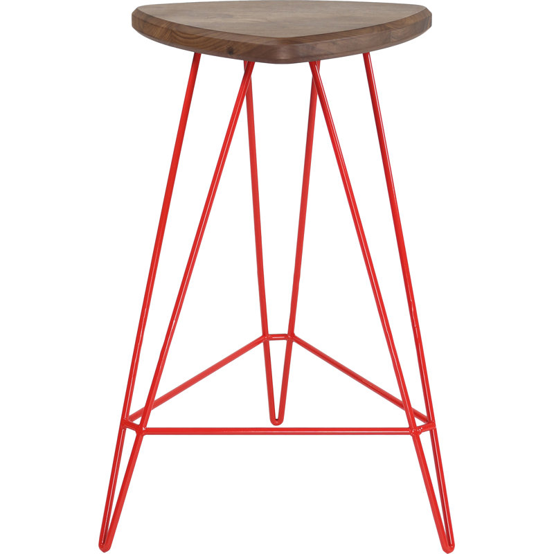 Tabouret en bois massif Madison, Noyer américain, Rouge, Tabouret de comptoir (assise de 26 po de hauteur)