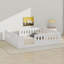 Lit plateforme double en bois avec garde-corps-825358482