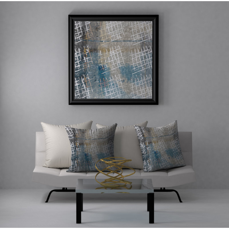Abstract Reversible Throw Pillow, 18" x 18"