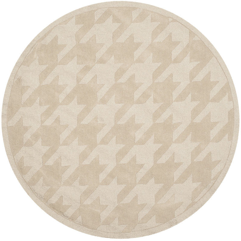 Impressions Hand Loomed Wool Abstract Rug, Round 5'