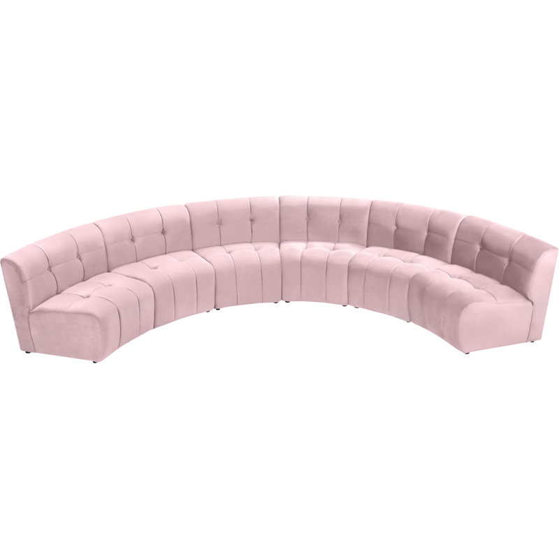 Jedson Velvet Sectional Symmetrical, Pink Velvet