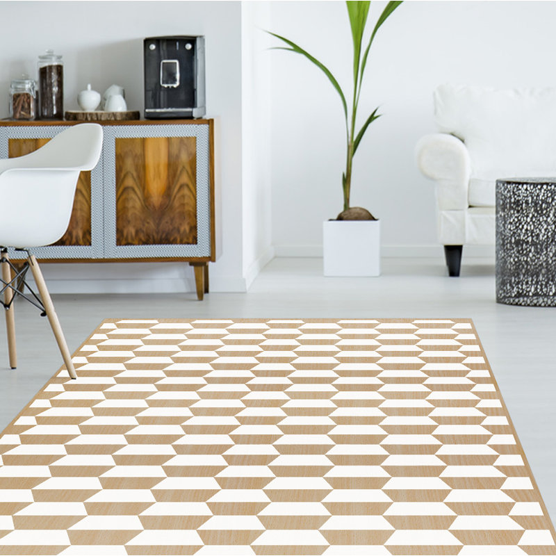 Isbell Geometric Vinyl Indoor / Outdoor Area Rug, Runner 80 x 300 cm