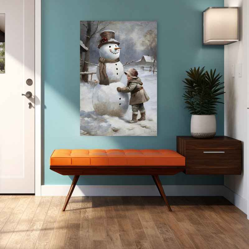 Finition contemporaine abstraite paysage d'hiver, H 48 po x l 32 po
