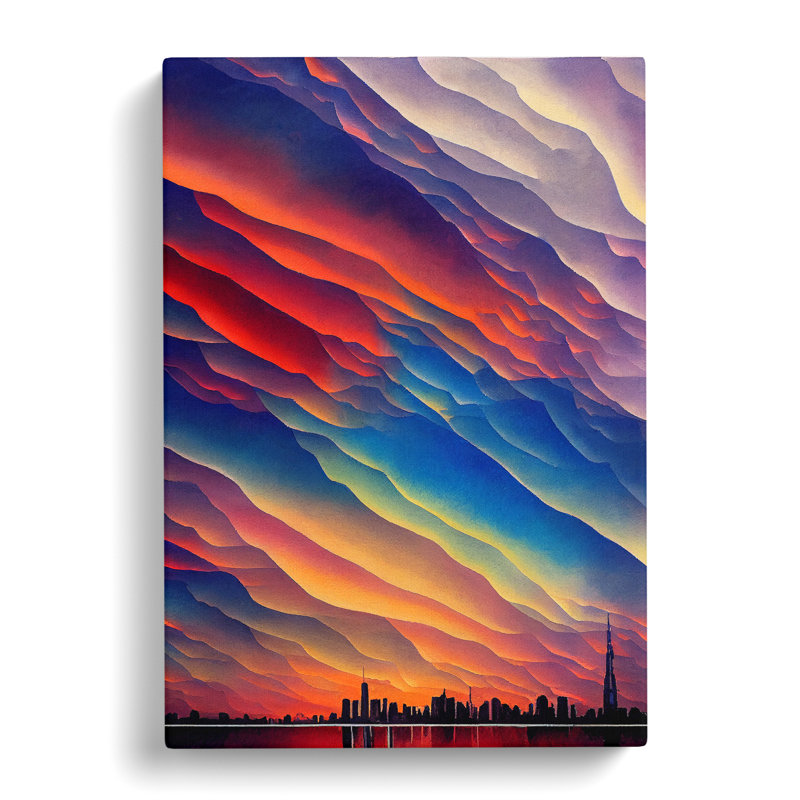 Sublime City Skyline - Wall Art, Wrapped Canvas, 50cm H x 35cm W, No Matte