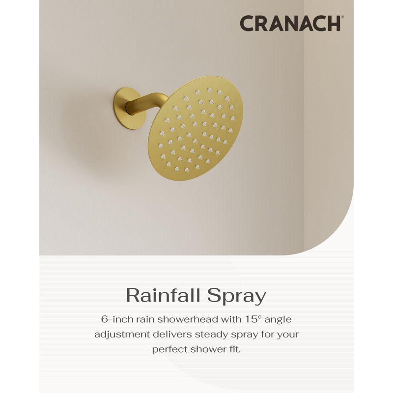 Crozet Pressure Balance 6-Inch Round Tub and Shower Trim Kit Rough-in Valve, Brushed Gold