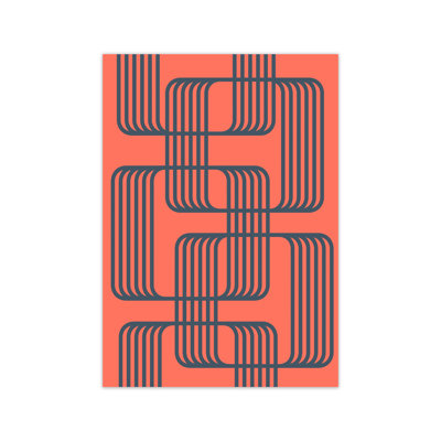 Blue And Red Geometric B - Print