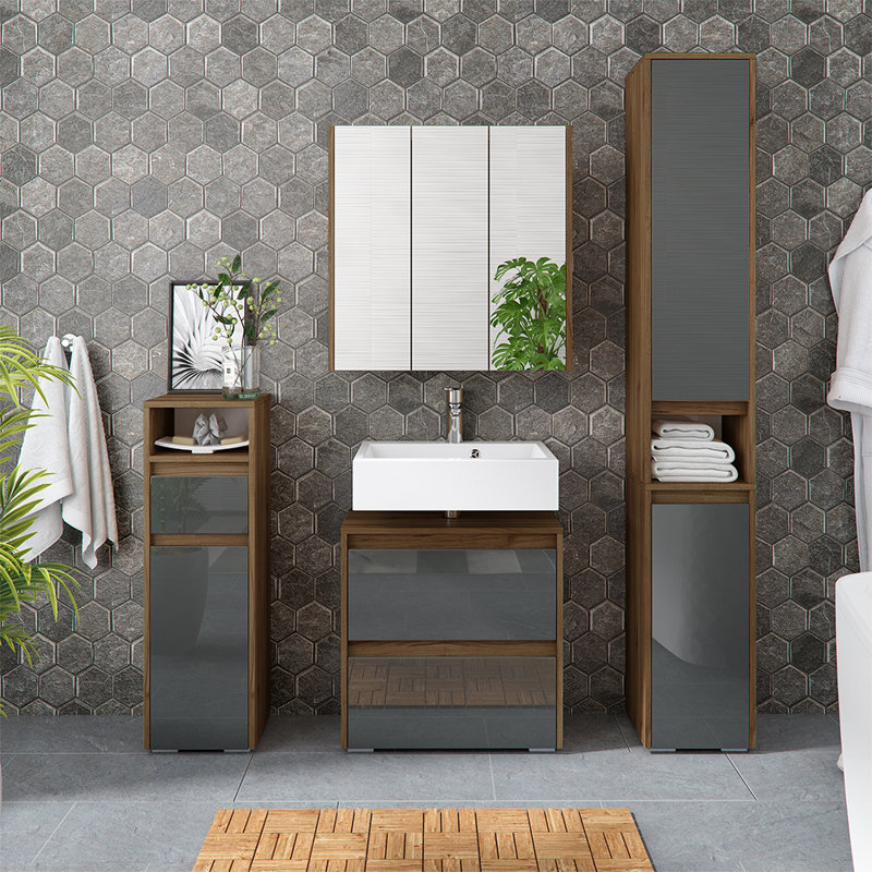 Bertolde 30.2Cm W x 191.5Cm H x 30Cm D Tall Bathroom Cabinet