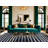 Washable Navy Light Gray Striped Area Rug-1816588964