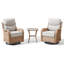 Ensemble de conversation d'extérieur 3 pièces avec chaises berçantes pivotantes en osier et table d'appoint