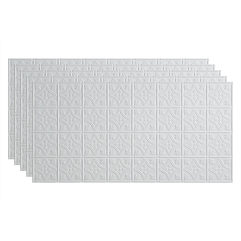 Panneau de plafond décoratif en vinyle 2 pi x 4 pi FASÄDE style traditionnel / motif, Blanc mat