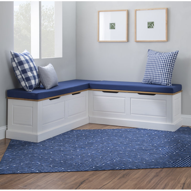 Selby Upholstered Storage Bench, Brown, Navy