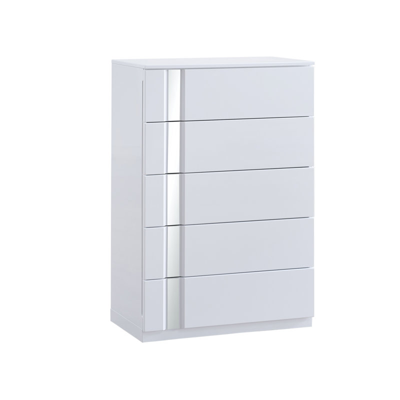 Angulus 46.5" 5 Drawer White Chest