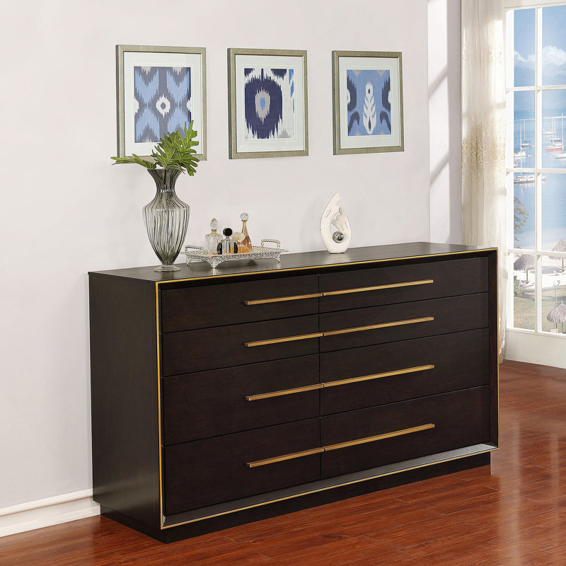Commode 8 tiroirs, Noir