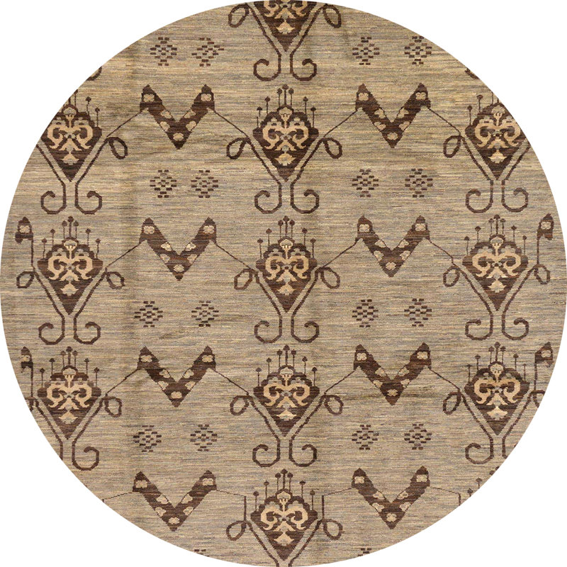 Tapis abstrait à motif abstrait moderne 213, Rond 5 pi