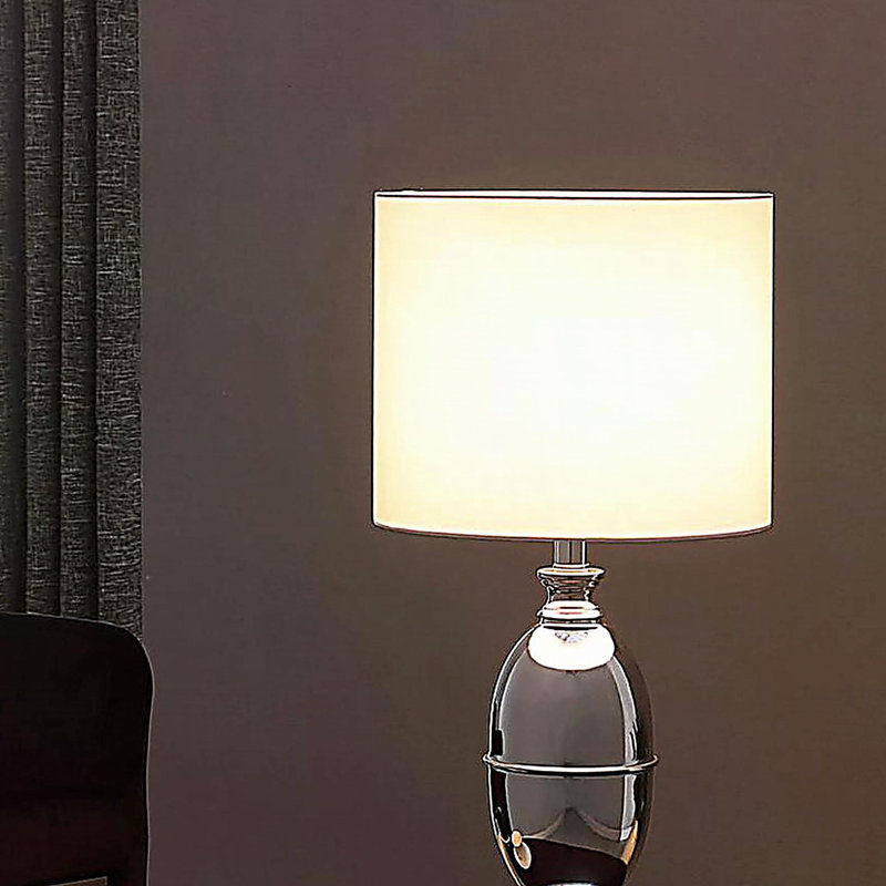 25" In Ambros Textured Silver Chrome Urn Table Lamp