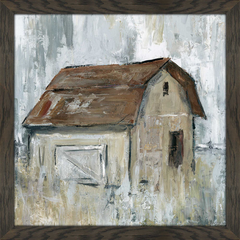 «Barn at Dusk», reproduction de peinture acrylique encadrée, H 33,5 po x l 33,5 po x P 0,75 po