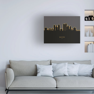 Art sur toile «Michael Dayton Ohio Skyline Glow II» par Michael Tompsett