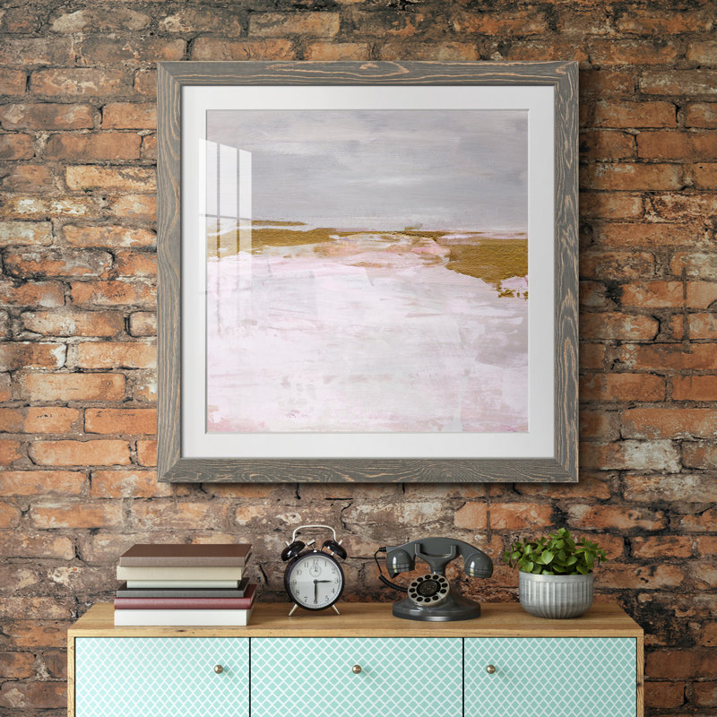 «Magenta Skyline II», reproduction encadrée de qualité supérieure - prête à être accrochée, H 17 po x l 17 po x P 1 po